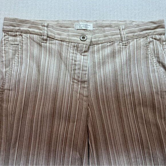 Christopher & Banks Womens Striped Cropped Pants Size 10 Stretch Straight Casual - Picture 4 of 10
